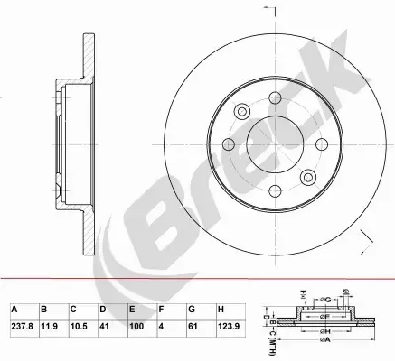 BRECK TARCZA HAMULCOWA BR 005 SA100 