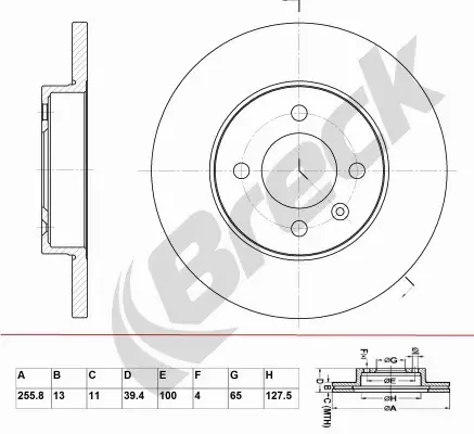 BRECK TARCZA HAMULCOWA BR 013 SA100 