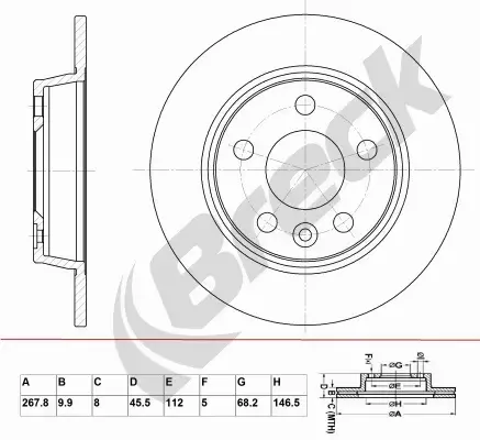 BRECK TARCZA HAMULCOWA BR 014 SA100 