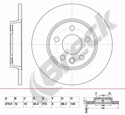 BRECK TARCZA HAMULCOWA BR 016 SA100 