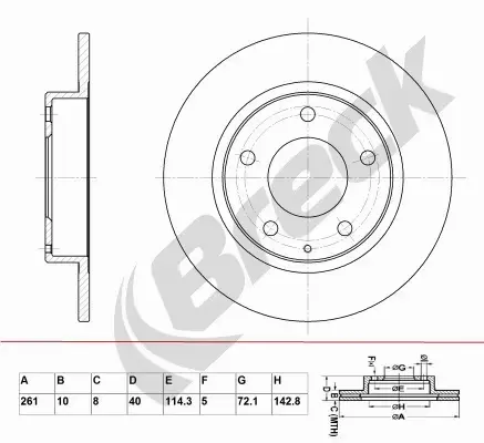 BRECK TARCZA HAMULCOWA BR 022 SA100 