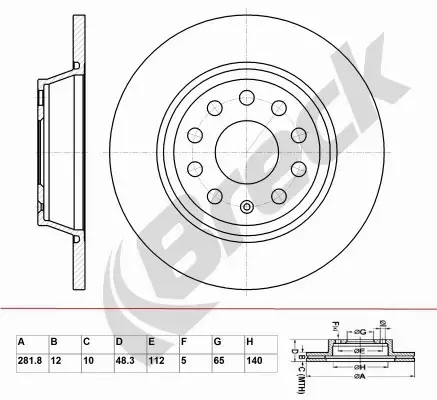 BRECK TARCZA HAMULCOWA BR 036 SA100 