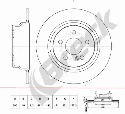 BRECK TARCZA HAMULCOWA BR 056 SA100 