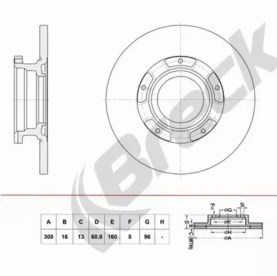 BRECK TARCZA HAMULCOWA BR 073 SA100 