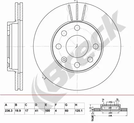 BRECK TARCZA HAMULCOWA BR 306 VA100 