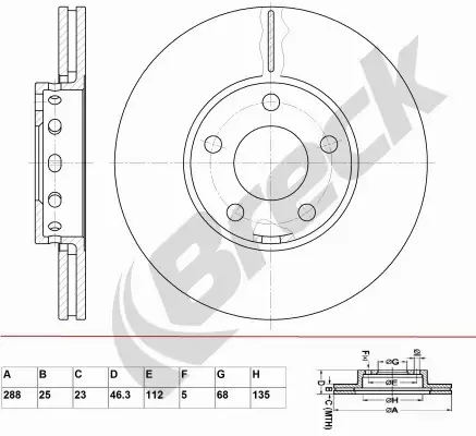 BRECK TARCZA HAMULCOWA BR 315 VA100 