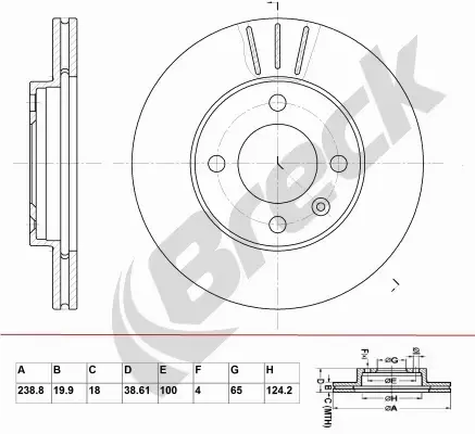 BRECK TARCZA HAMULCOWA BR 321 VA100 