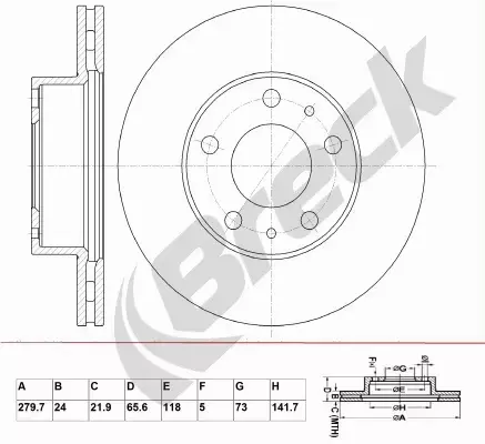 BRECK TARCZA HAMULCOWA BR 323 VA100 