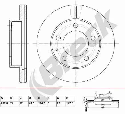 BRECK TARCZA HAMULCOWA BR 328 VA100 