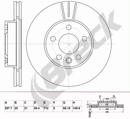 BRECK TARCZA HAMULCOWA BR 333 VA100 