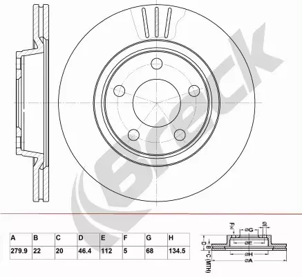 BRECK TARCZA HAMULCOWA BR 335 VA100 