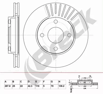 BRECK TARCZA HAMULCOWA BR 338 VA100 