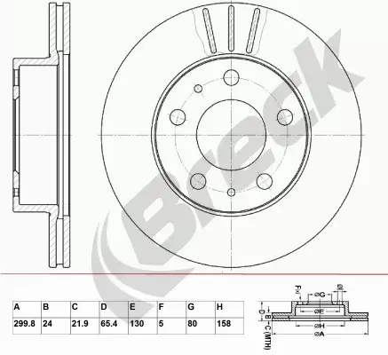 BRECK TARCZA HAMULCOWA BR 348 VA100 