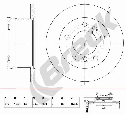 BRECK TARCZA HAMULCOWA BR 359 VA100 