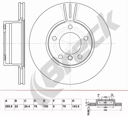 BRECK TARCZA HAMULCOWA BR 375 VA100 