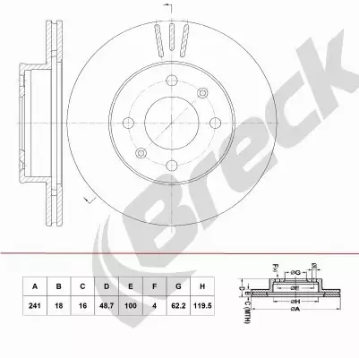 BRECK TARCZA HAMULCOWA BR 391 VA100 