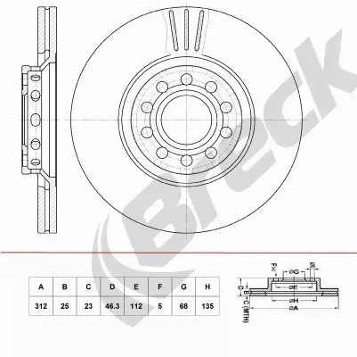 BRECK TARCZA HAMULCOWA BR 404 VA100 