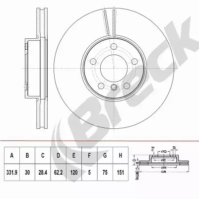 BRECK TARCZA HAMULCOWA BR 411 VH100 