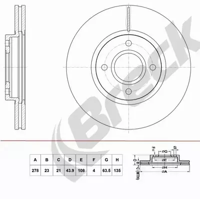 BRECK TARCZA HAMULCOWA BR 430 VA100 