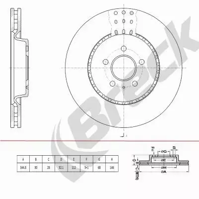 BRECK TARCZA HAMULCOWA BR 444 VH100 