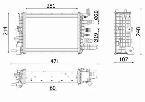 MAHLE CHŁODNICA SILNIKA CR 2632 000P 