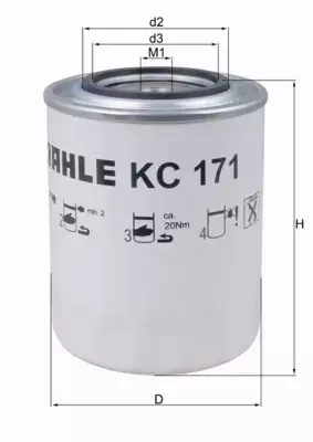 MAHLE FILTR PALIWA KC 171 