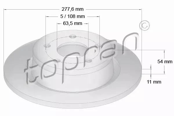 TOPRAN TARCZA HAMULCOWA 302 249 