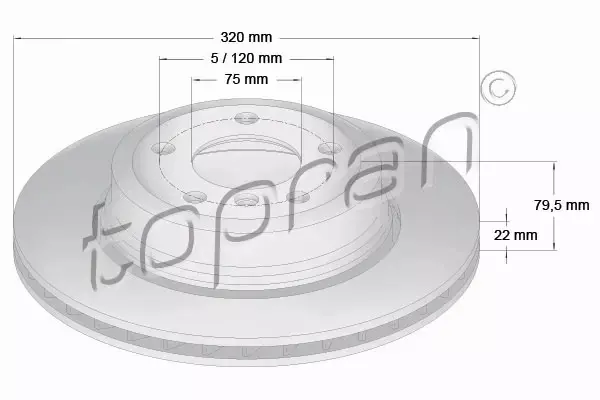 TOPRAN TARCZA HAMULCOWA 501 193 