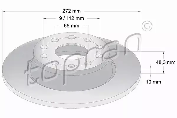 TOPRAN TARCZA HAMULCOWA 114 027 