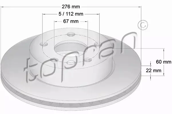 TOPRAN TARCZA HAMULCOWA 400 857 