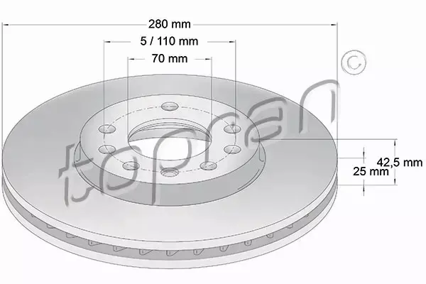 TOPRAN TARCZA HAMULCOWA 205 524 