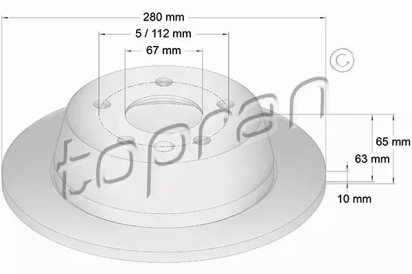 TOPRAN TARCZA HAMULCOWA 400 865 