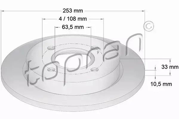 TOPRAN TARCZA HAMULCOWA 300 293 