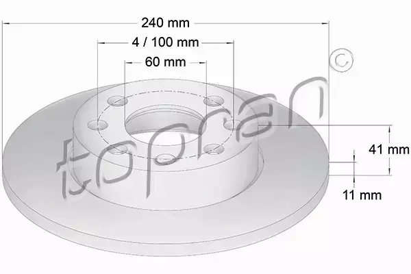 TOPRAN TARCZA HAMULCOWA 206 122 