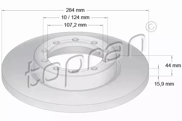 TOPRAN TARCZA HAMULCOWA 304 616 