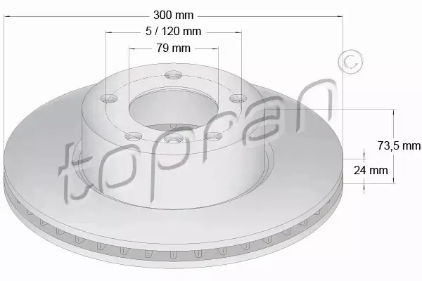 TOPRAN TARCZA HAMULCOWA 500 947 