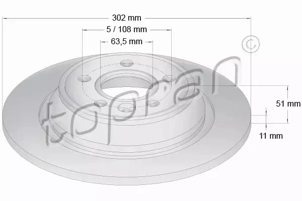 TOPRAN TARCZA HAMULCOWA 303 969 