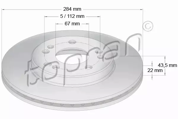 TOPRAN TARCZA HAMULCOWA 400 845 