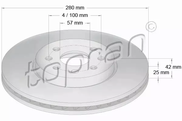 TOPRAN TARCZA HAMULCOWA 206 858 