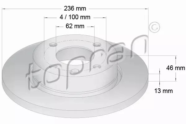 TOPRAN TARCZA HAMULCOWA 110 641 