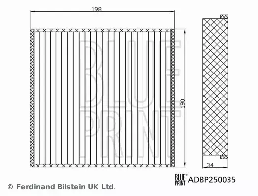 BLUE PRINT FILTR KABINOWY ADBP250035 