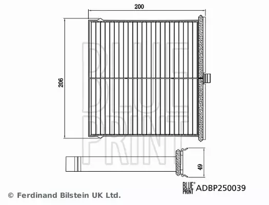 BLUE PRINT FILTR KABINOWY ADBP250039 