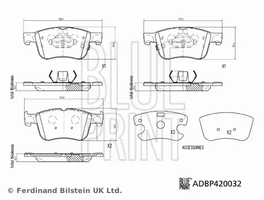 BLUE PRINT KLOCKI HAMULCOWE ADBP420032 