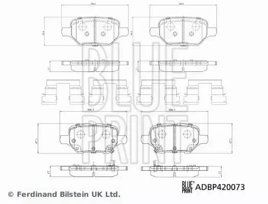 BLUE PRINT KLOCKI HAMULCOWE ADBP420073 