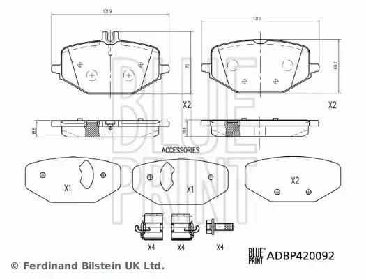 BLUE PRINT KLOCKI HAMULCOWE ADBP420092 