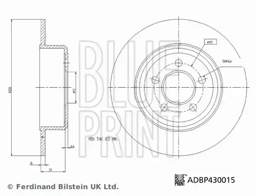 BLUE PRINT TARCZA HAMULCOWA ADBP430015 