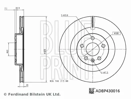 BLUE PRINT TARCZA HAMULCOWA ADBP430016 