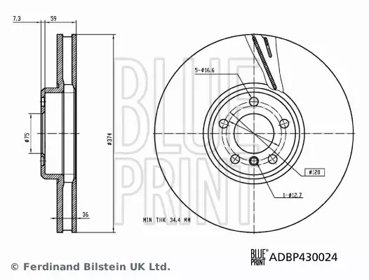 BLUE PRINT TARCZA HAMULCOWA ADBP430024 