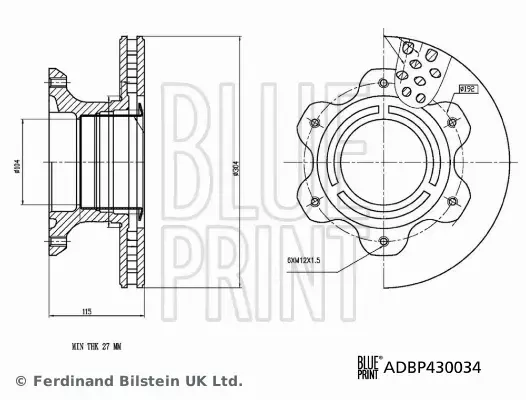 BLUE PRINT TARCZA HAMULCOWA ADBP430034 