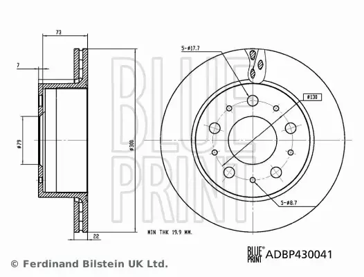 BLUE PRINT TARCZA HAMULCOWA ADBP430041 